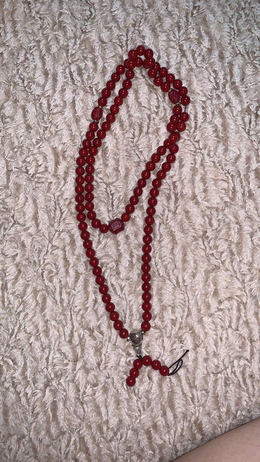 natural cinnabar necklace