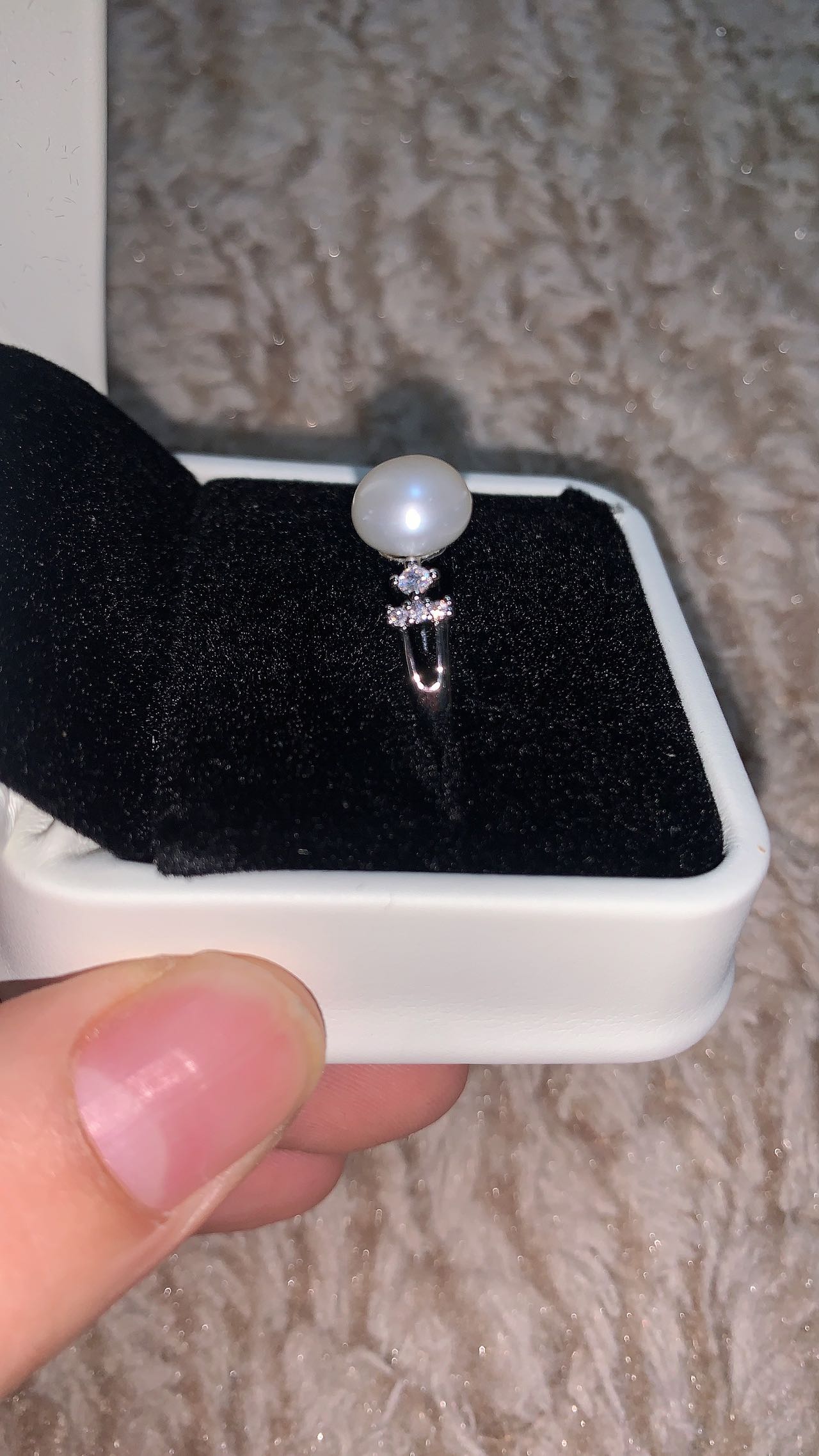 natural pearl ring